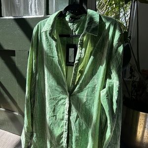Pretty little thing, green velvet shirt/dress